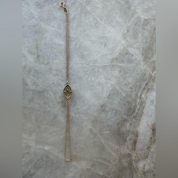 14k gold Evil Eye bracelet 7” - Picture 6 of 7